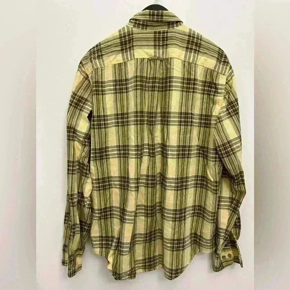 Eddie Bauer Button Up Men's Shirt Relaxed Fit Plaid Long Sleeve Yellow Size XL - Picture 2 of 6